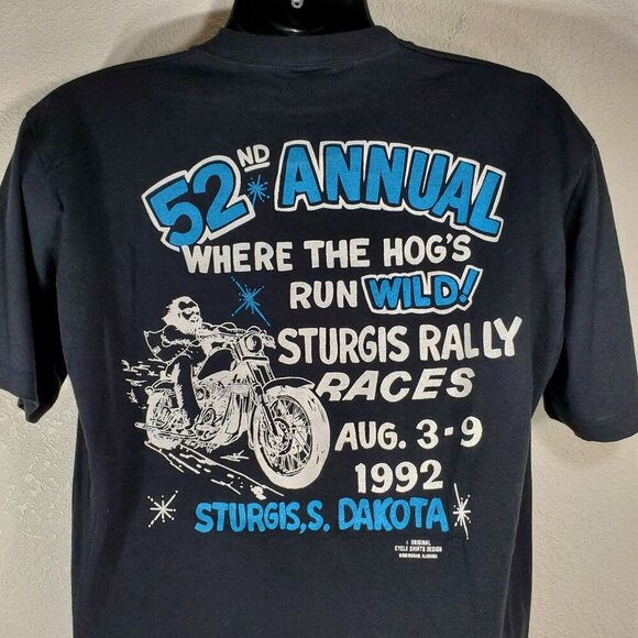 VTG 1992 Black Hills Rally & Races 52nd T-Shirt XL Sturgis Motorcycle Rally USA - Picture 4 of 9